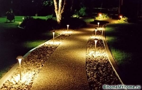 Освещение садовой дорожки