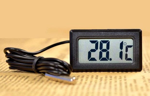 Мини-термометр с выносным датчиком(будильник, часы, гигрометр), 1 шт