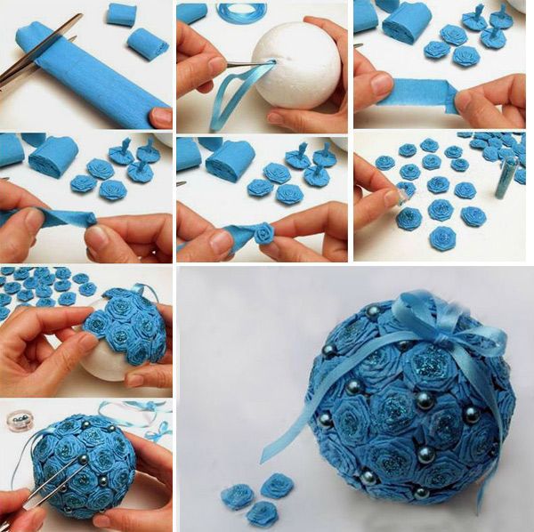 Как сделать яркие новогодние шары из бумаги своими руками