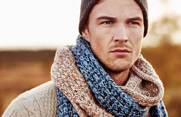 Вязаные шарфы для мужчин, схемы вязания, фото, описание (спицы, крючок)